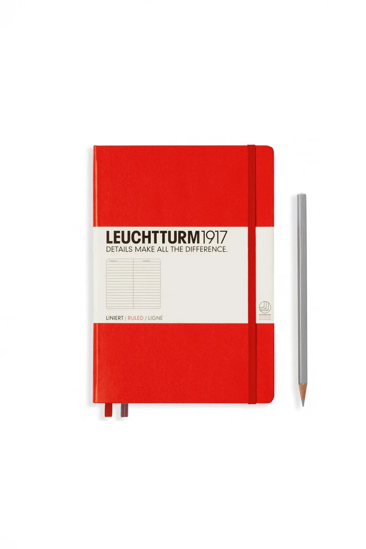 Leuchtturm1917 A5 Medium Hardcover Notebook Classic – Red