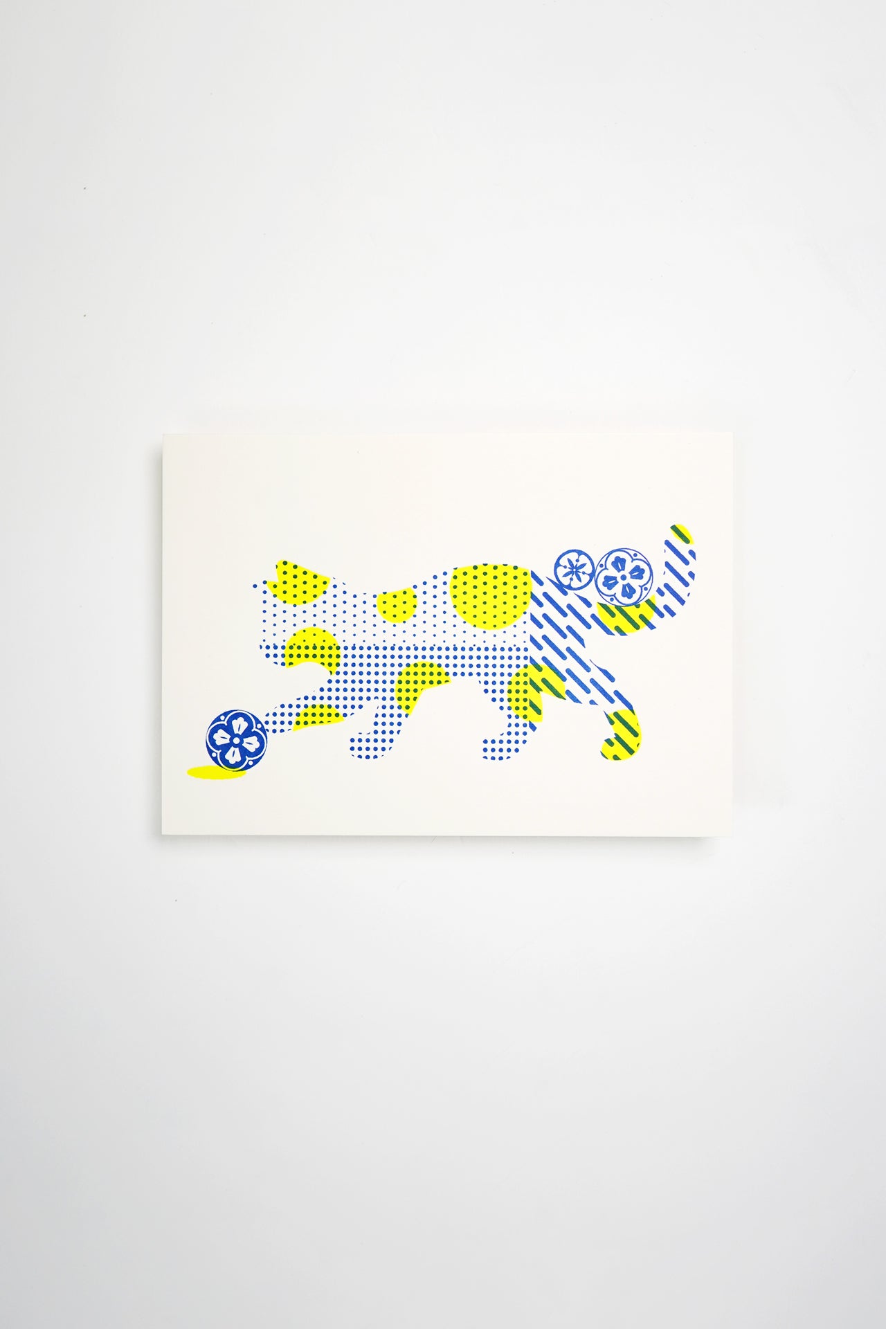 Cat Play - Letterpress Postcard
