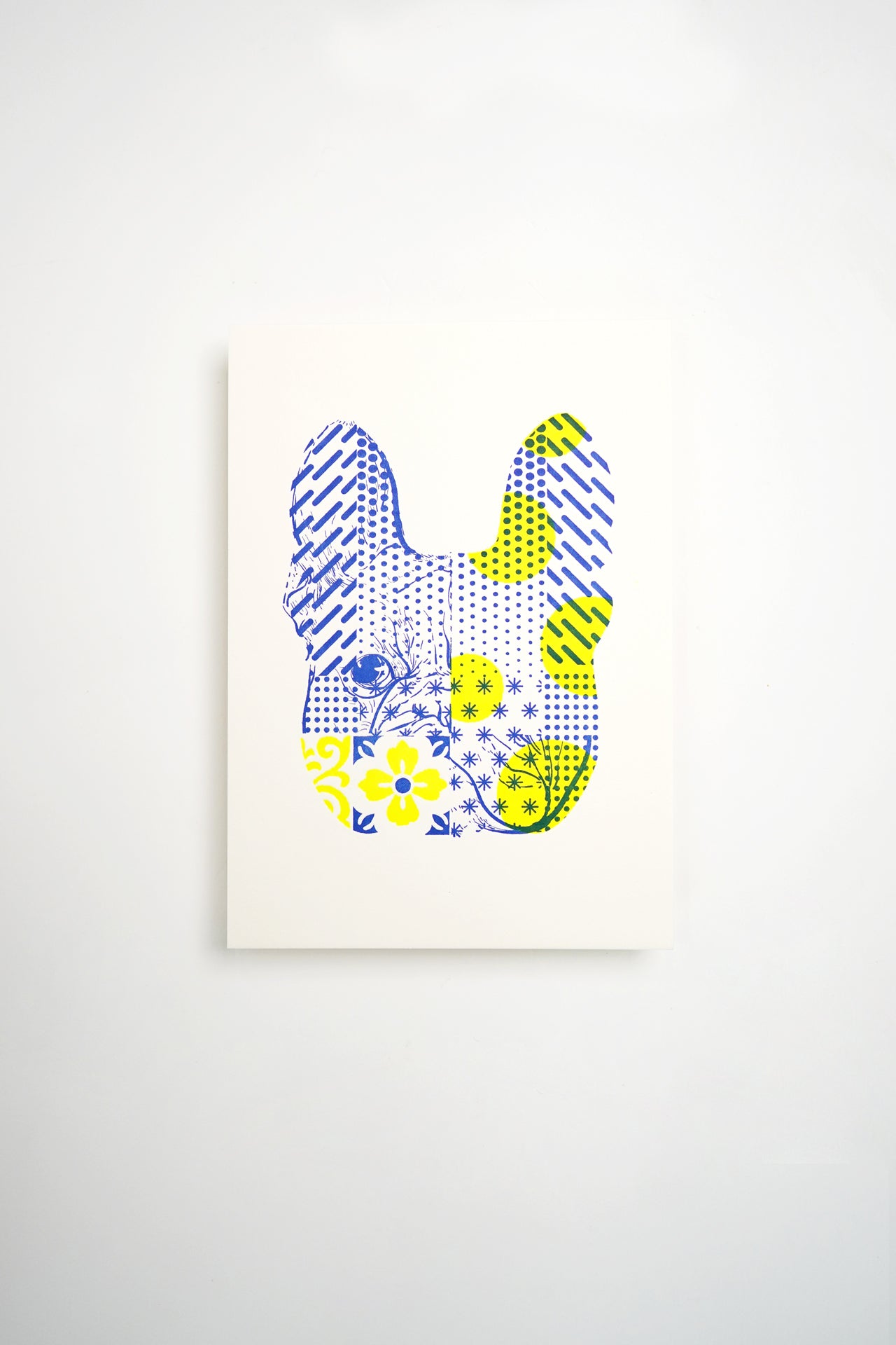 Patterned Frenchie - Letterpress Postcard