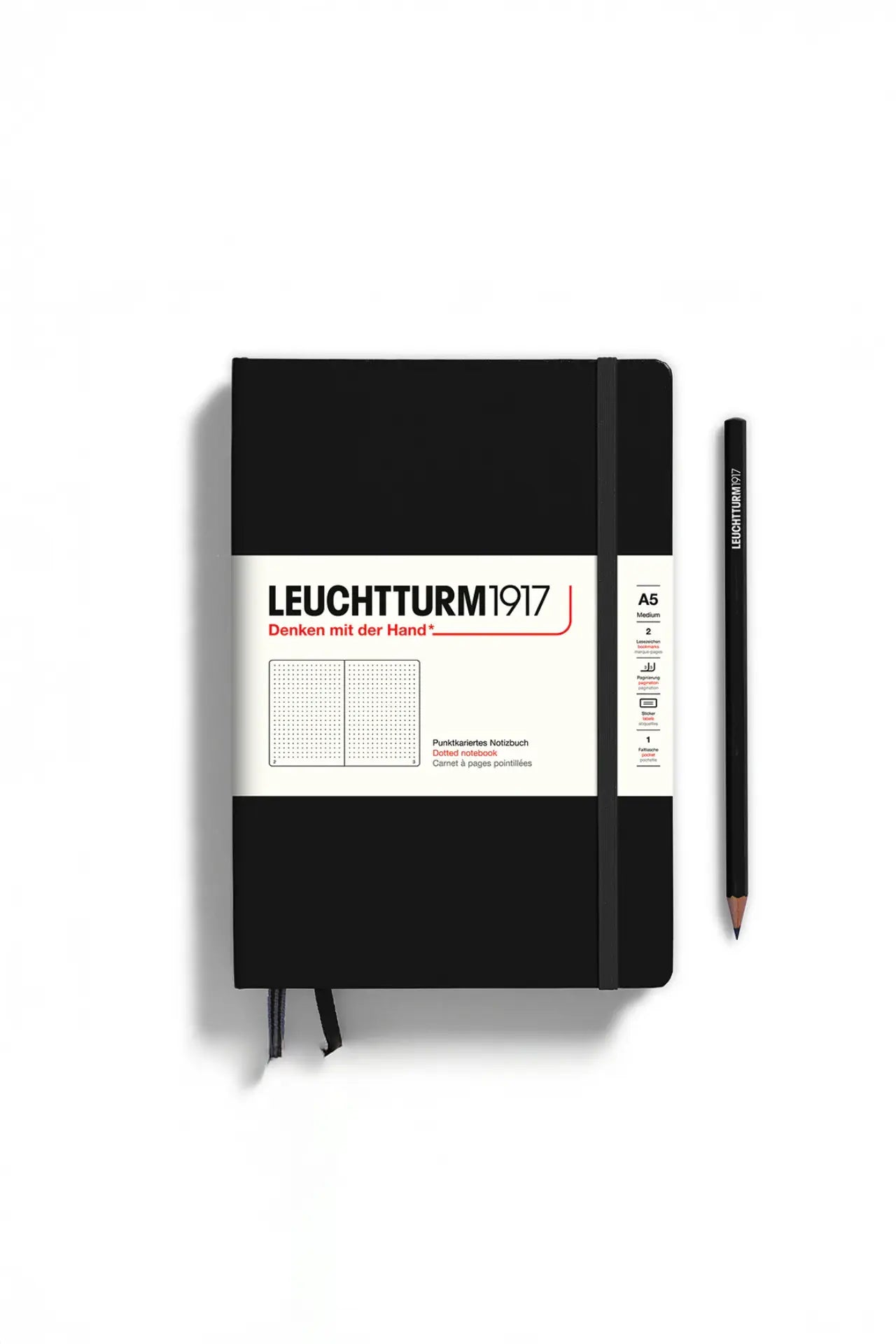 Leuchtturm1917 A5 Medium Hardcover Notebook Classic – Black