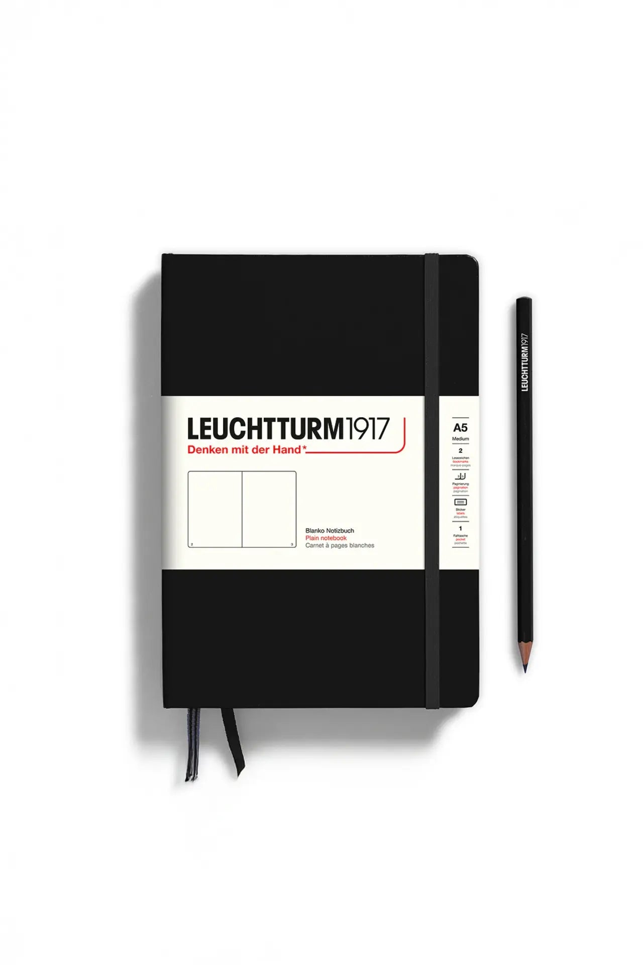 Leuchtturm1917 A5 Medium Hardcover Notebook Classic – Black