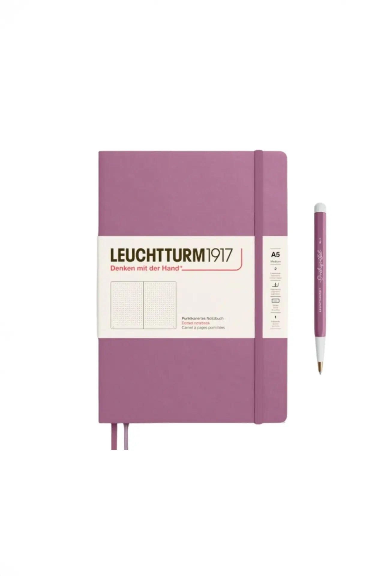 Leuchtturm1917 A5ミディアムハードカバーノートブッククラシック – ダスティローズ