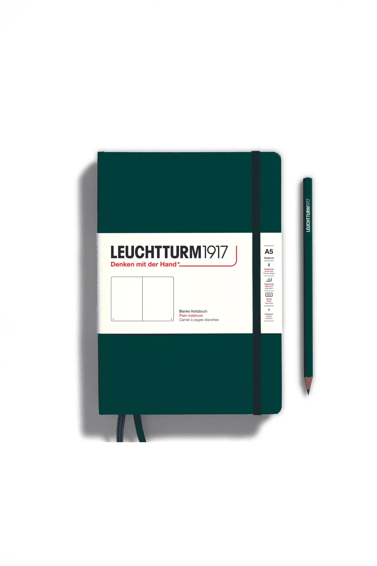 Leuchtturm1917 A5 Medium Hardcover Notebook Classic – Forest Green