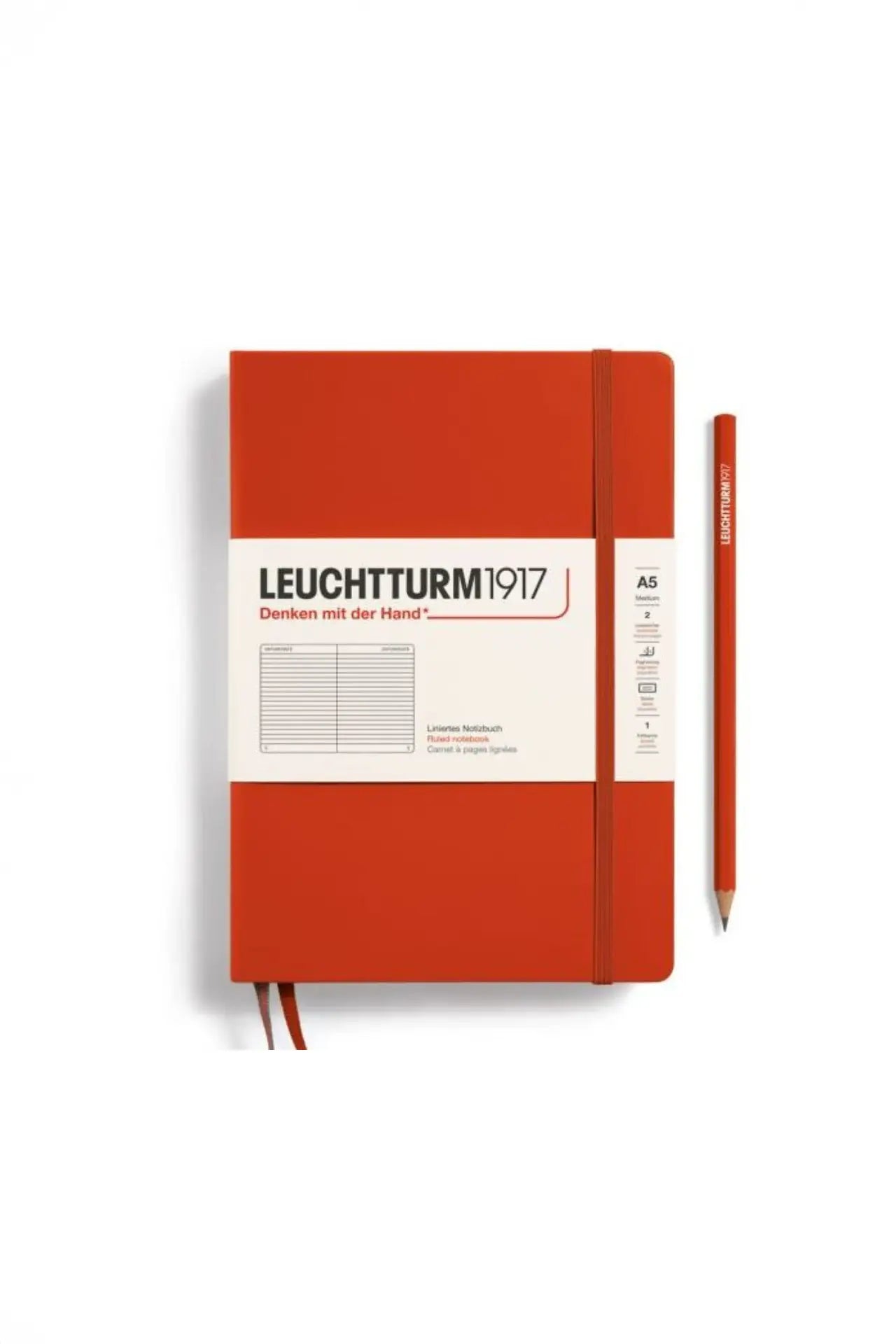 Leuchtturm1917 A5 Medium Hardcover Notebook Classic – Fox Red