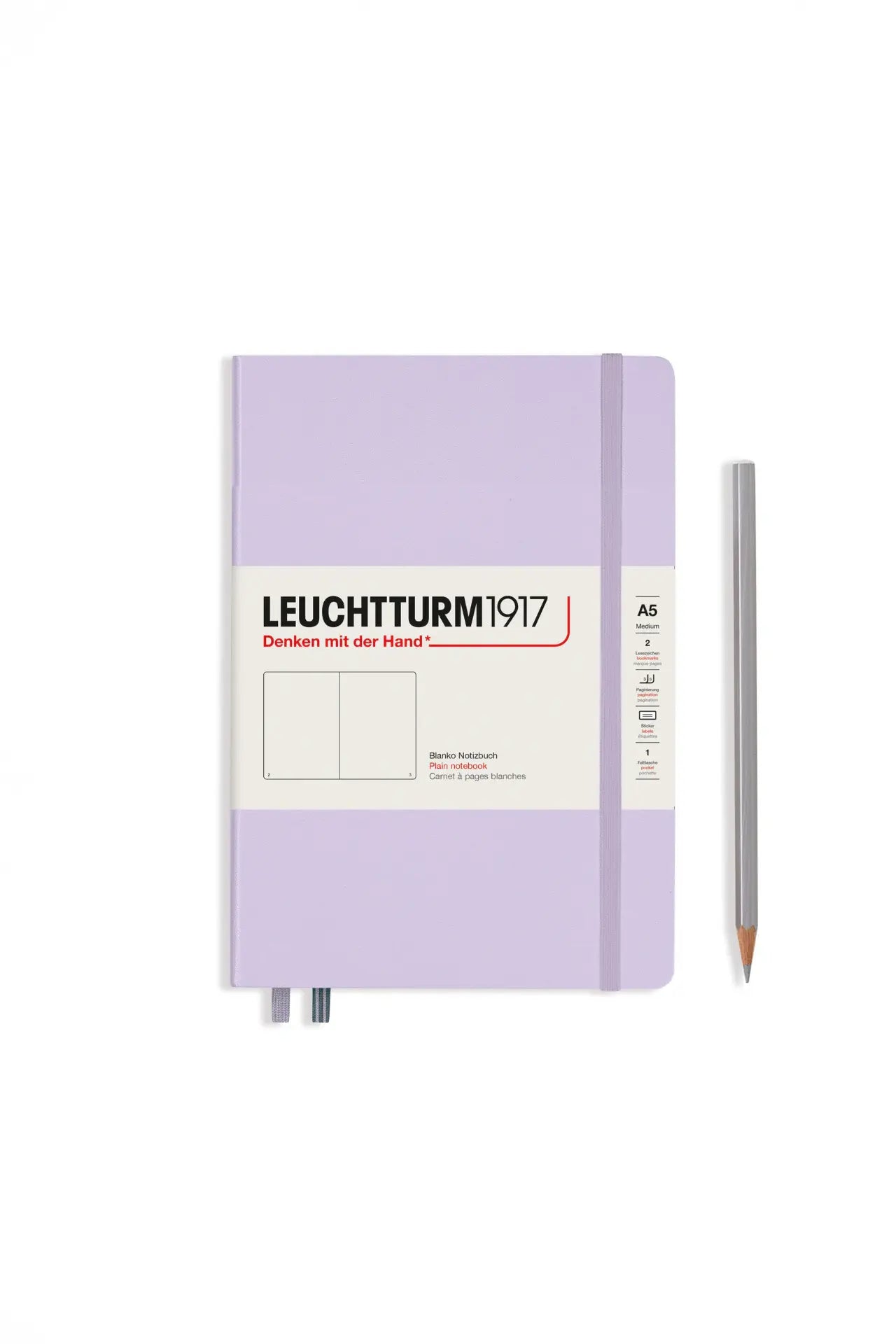 Leuchtturm1917 A5 ミディアムハードカバーノートブック クラシック – ライラック