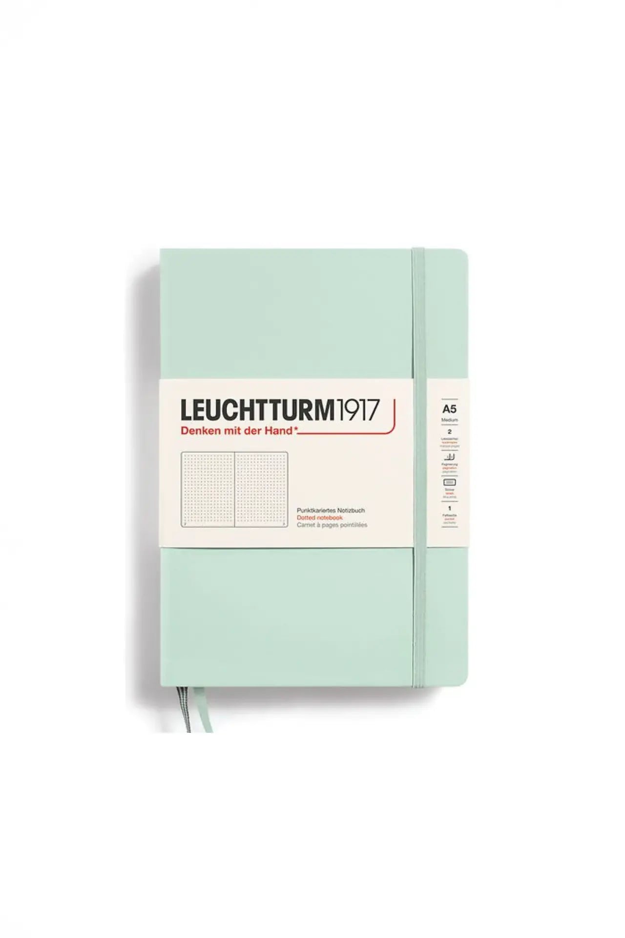 Leuchtturm1917 A5ミディアムハードカバーノートブッククラシック – ミントグリーン