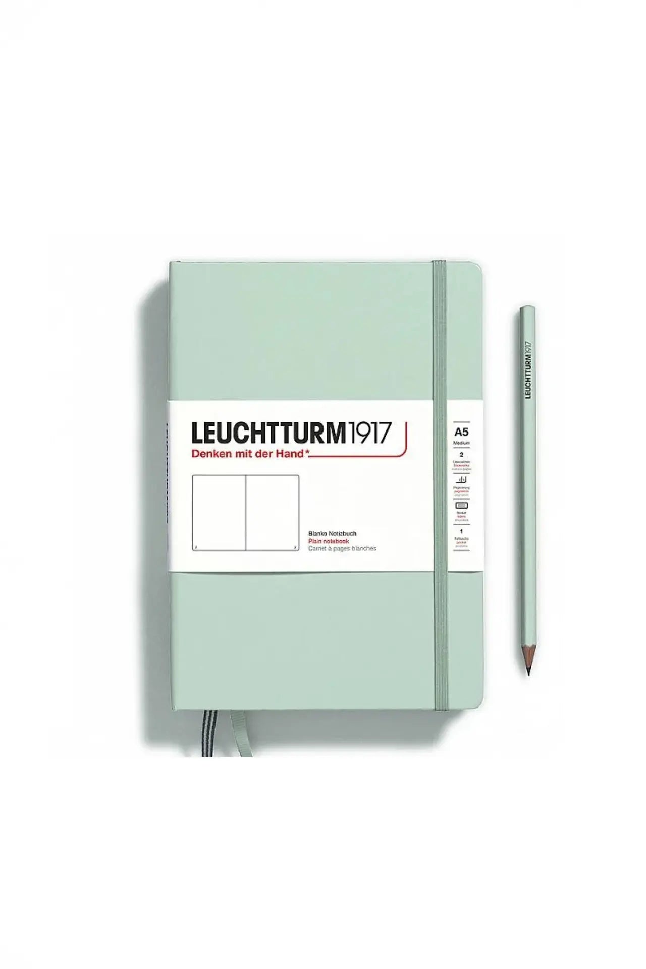 Leuchtturm1917 A5ミディアムハードカバーノートブッククラシック – ミントグリーン