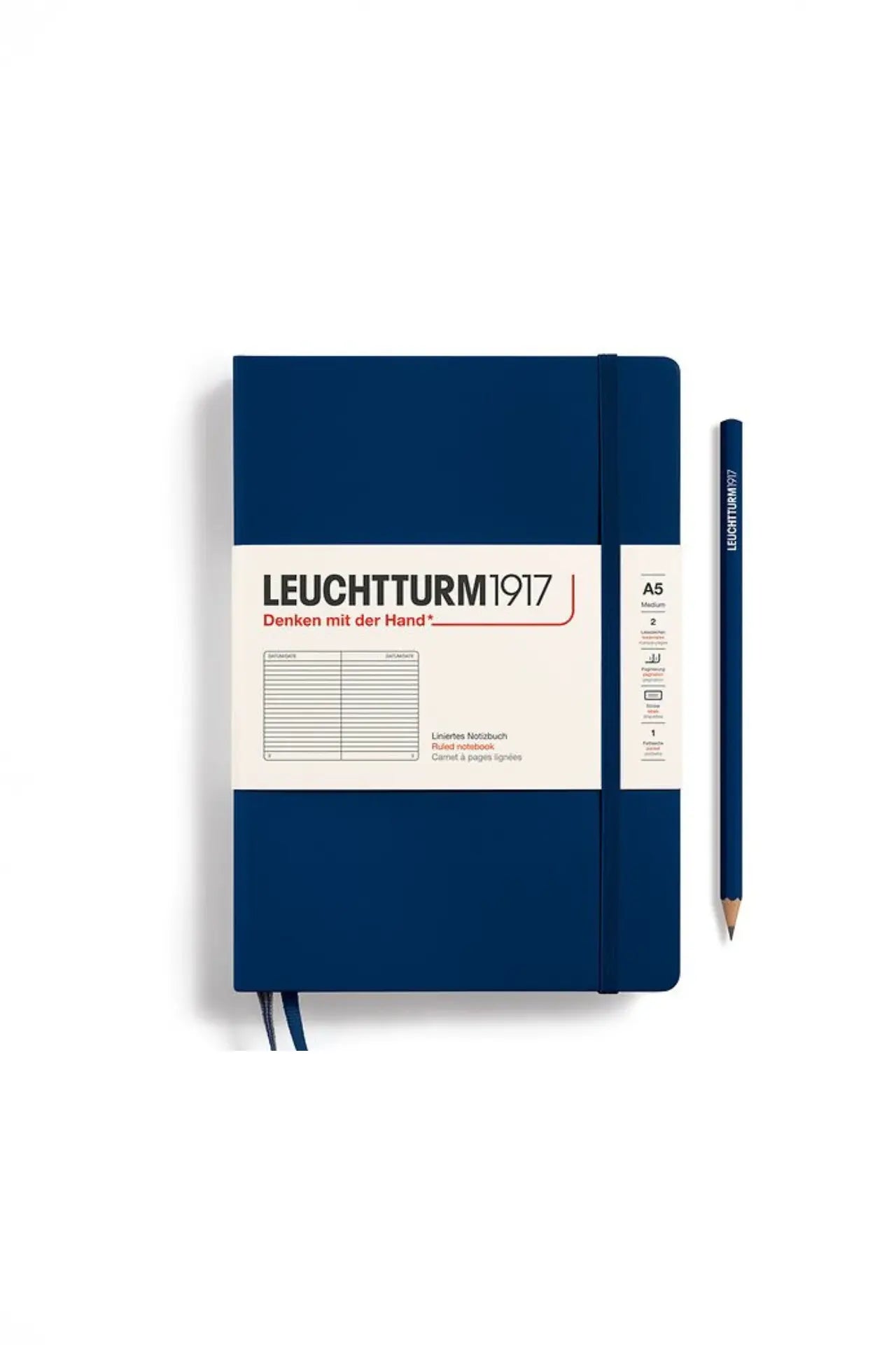 Leuchtturm1917 A5 Medium Hardcover Notebook Classic – Navy