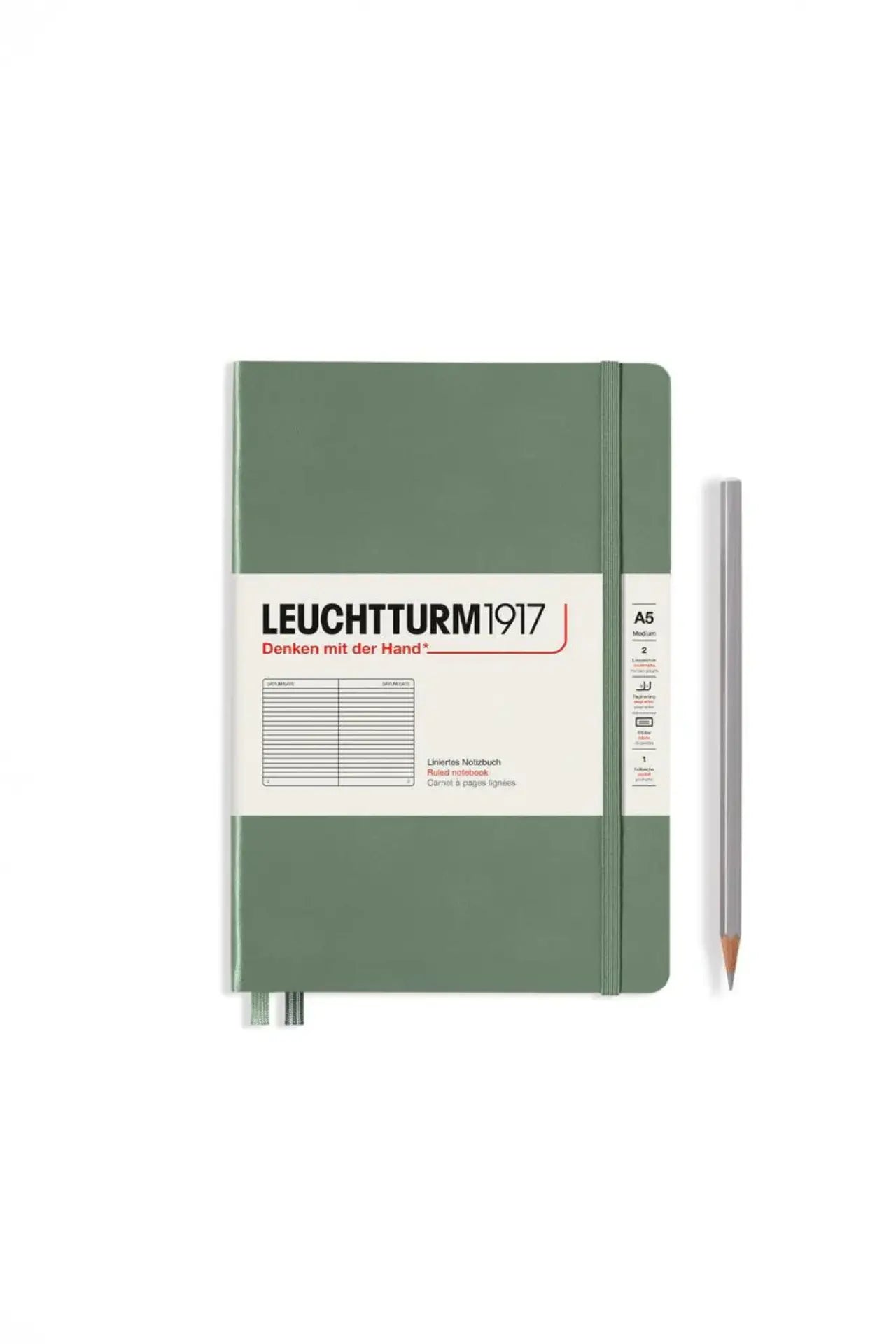 Leuchtturm1917 A5 Medium Hardcover Notebook Classic – Olive