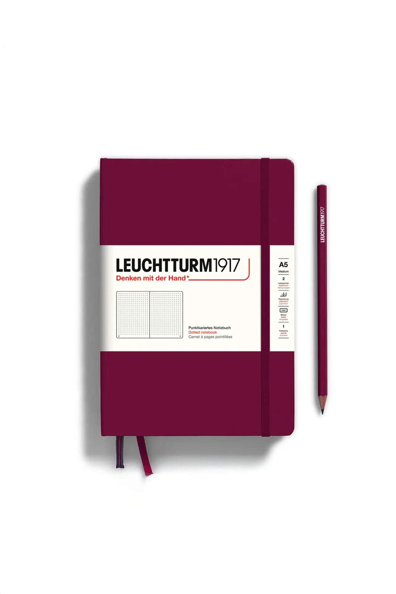 Leuchtturm1917 A5 Medium Hardcover Notebook Classic – Port Red