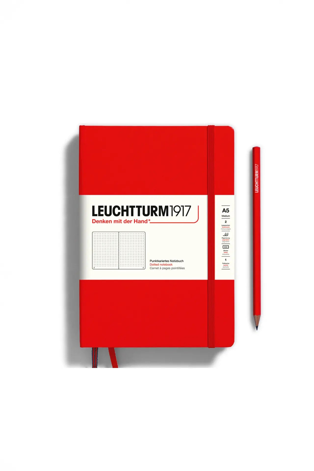 Leuchtturm1917 A5 Medium Hardcover Notebook Classic – Red