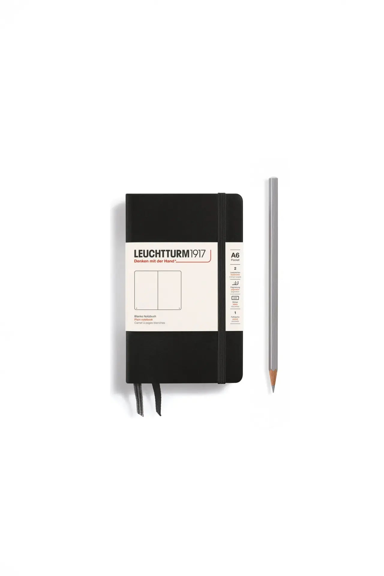 Leuchtturm1917 A6 Pocket Hardcover Notebook – Black