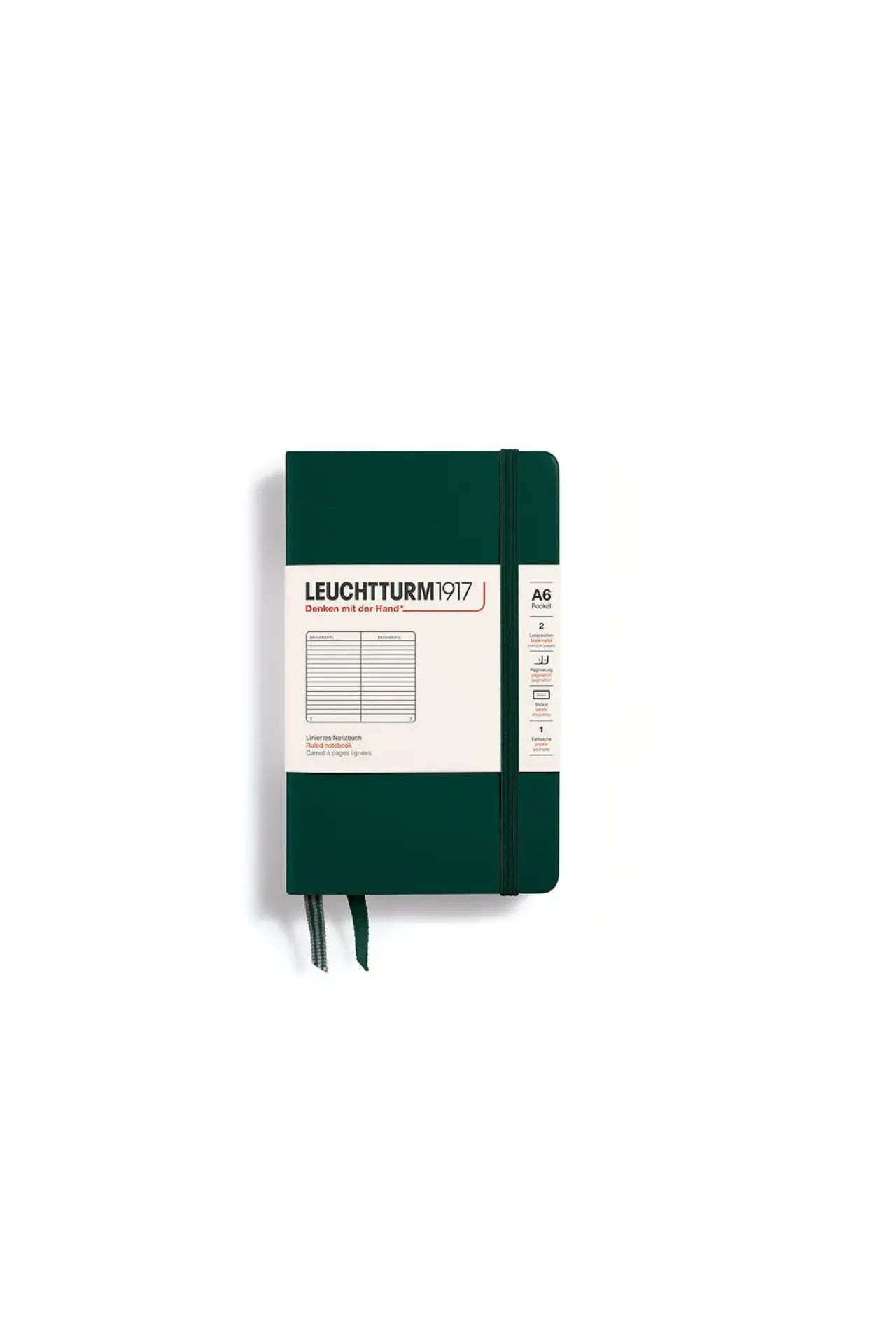 Leuchtturm1917 A6 Pocket Hardcover Notebook – Forest Green