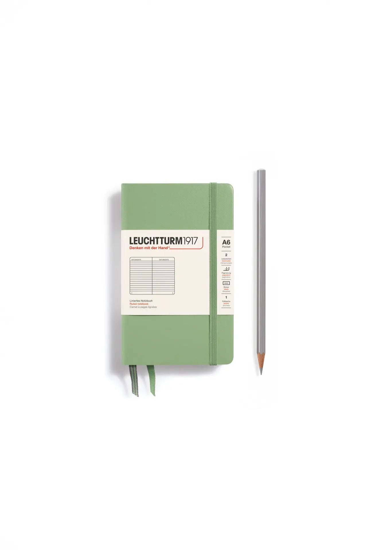 Leuchtturm1917 A6 Pocket Hardcover Notebook – Sage