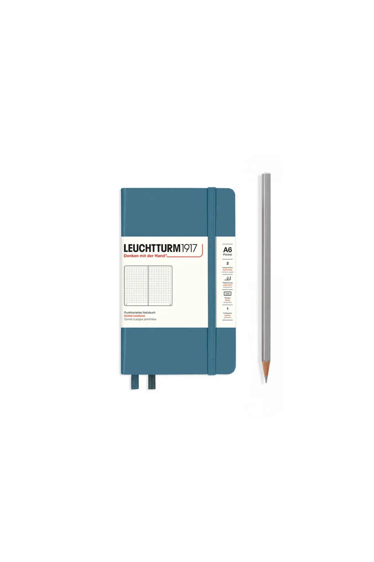 Leuchtturm1917 A6 Pocket Hardcover Notebook – Stone Blue