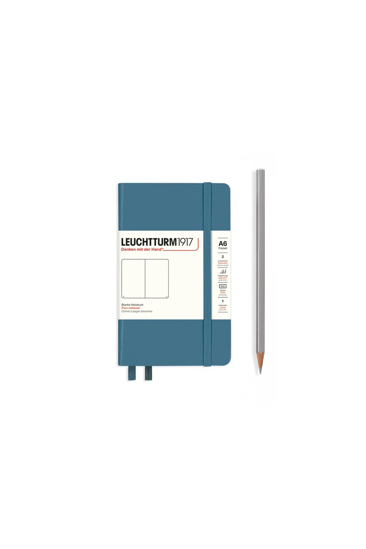 Leuchtturm1917 A6 Pocket Hardcover Notebook – Stone Blue