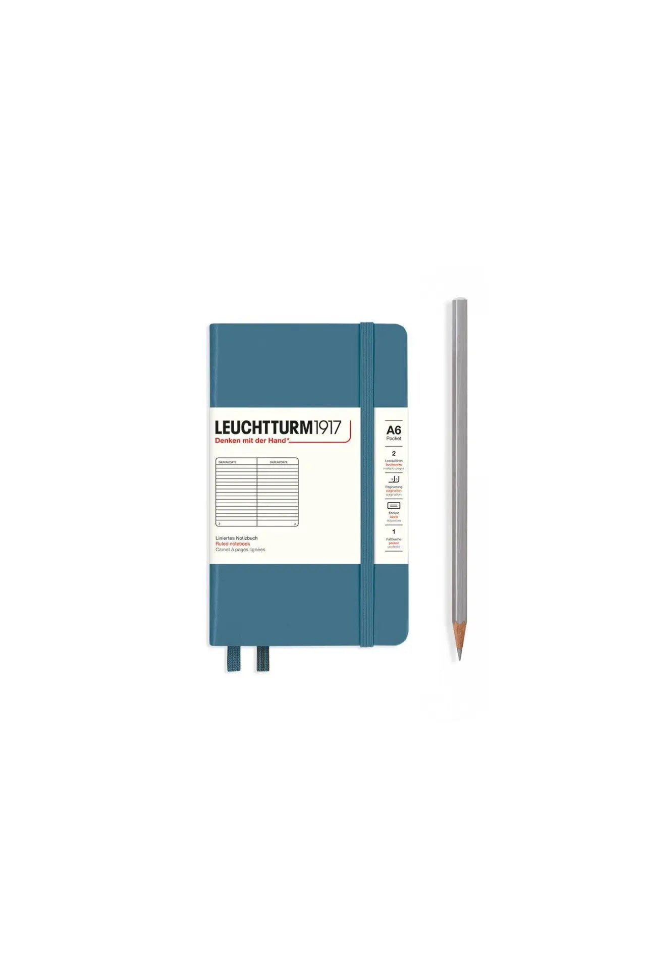Leuchtturm1917 A6 Pocket Hardcover Notebook – Stone Blue