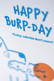 Happy Burp Day – Letterpress Greeting Card