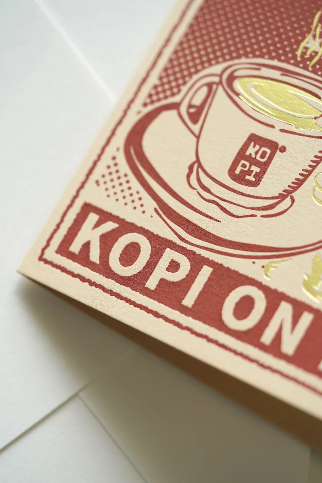 Tenks Ah, Kopi On Me – Letterpress Greeting Card