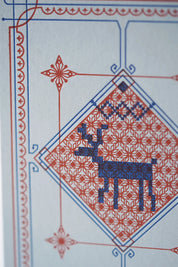 Nordic Stag Letterpress Card – Christmas Vintage Inspired