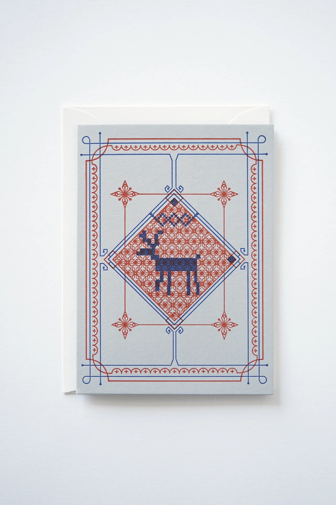 Nordic Stag Letterpress Card – Christmas Vintage Inspired