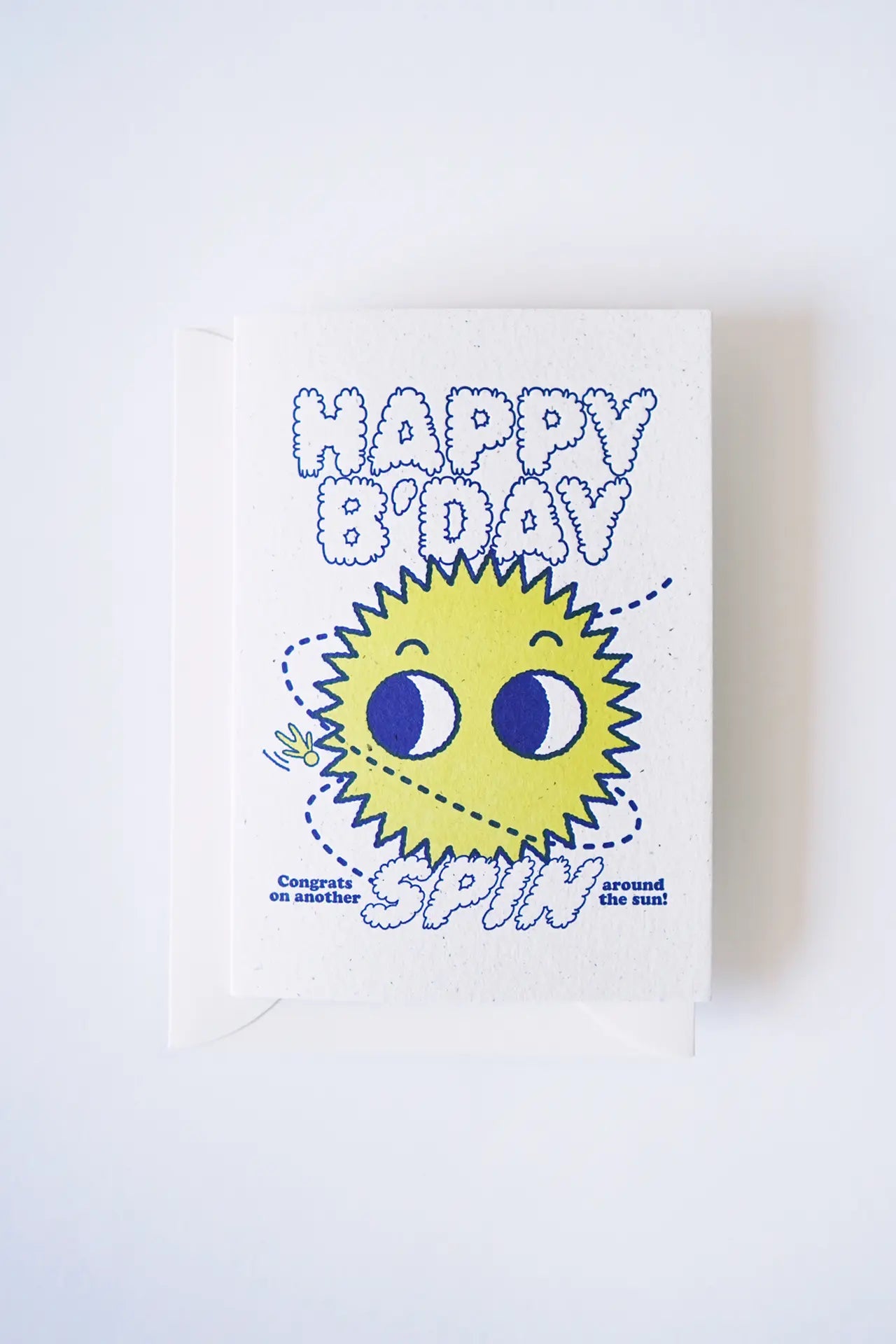 Happy Birthday Spin - Letterpress Birthday Card on Hemp Paper