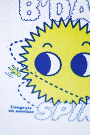 Happy Birthday Spin - Letterpress Birthday Card on Hemp Paper