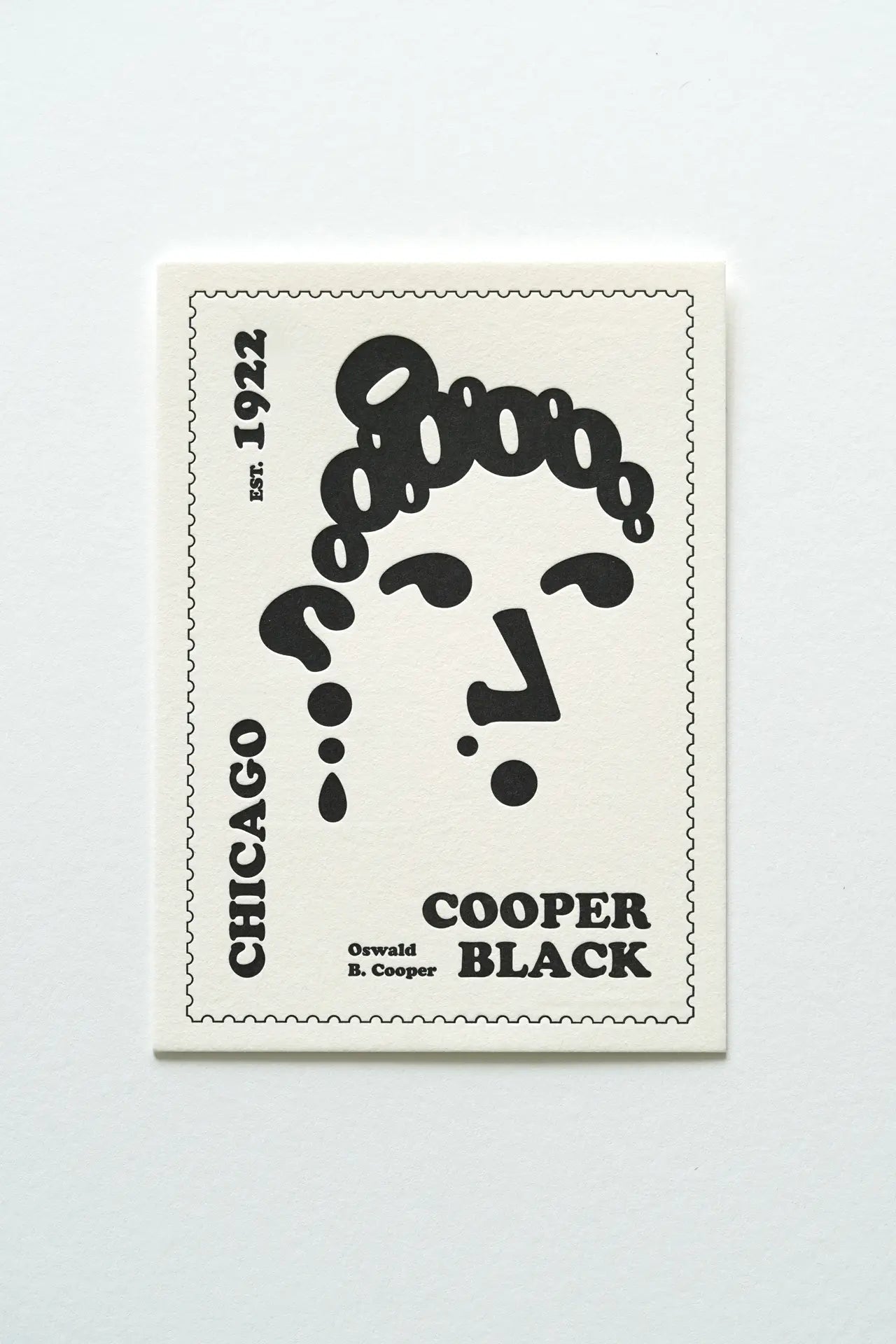 Cooper Black Letterpress Postcard – Typography Series