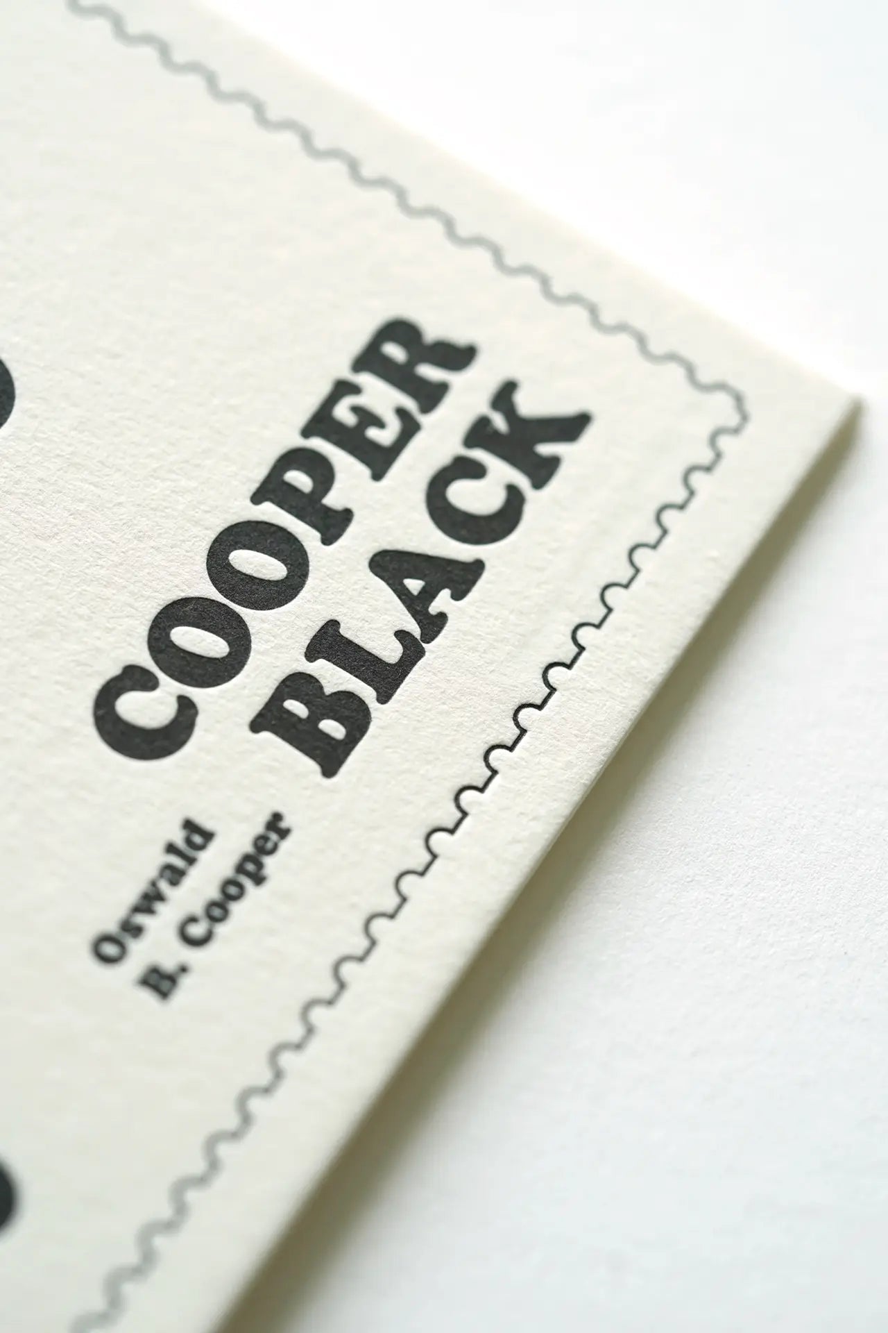 Cooper Black Letterpress Postcard – Typography Series