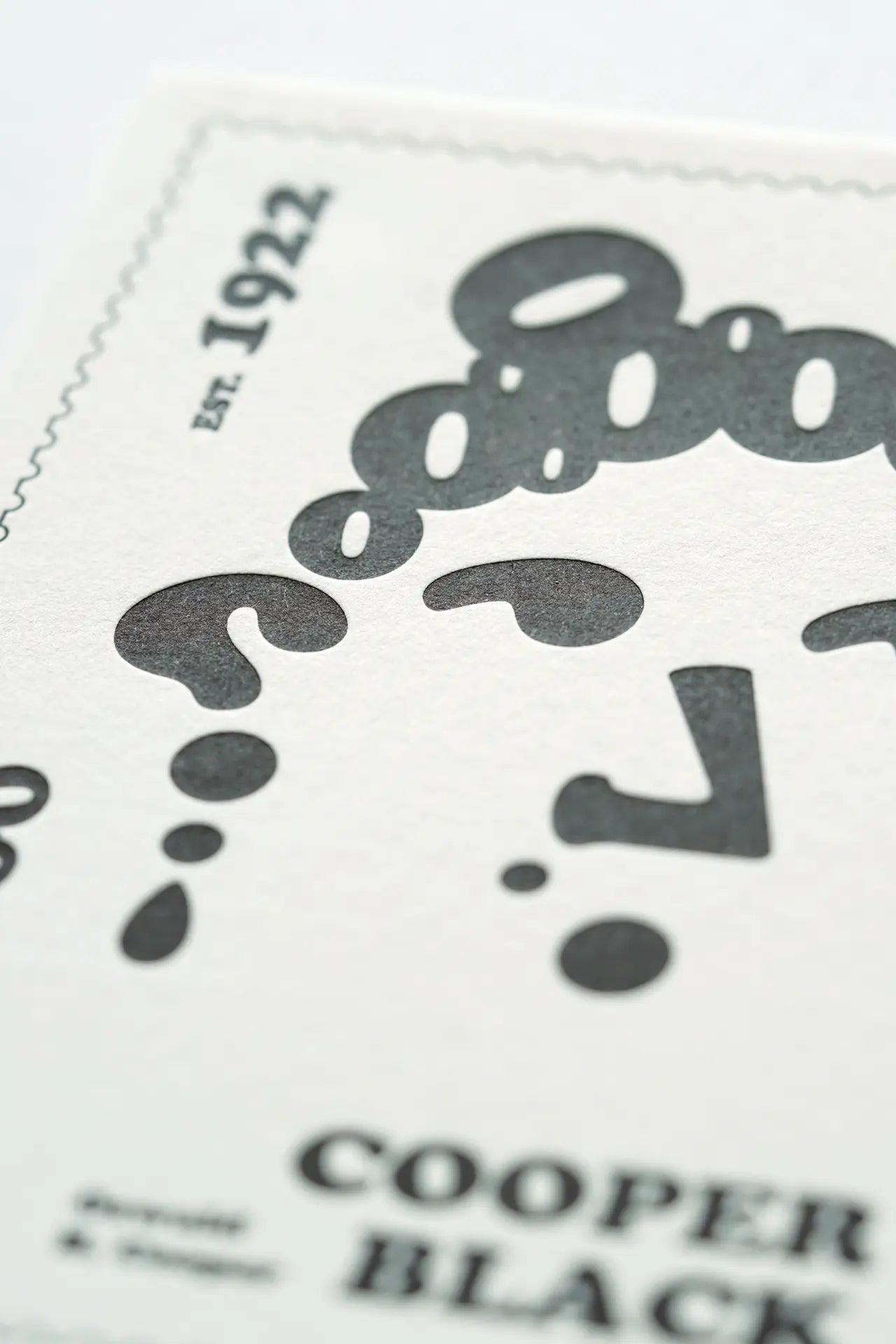 Cooper Black Letterpress Postcard – Typography Series