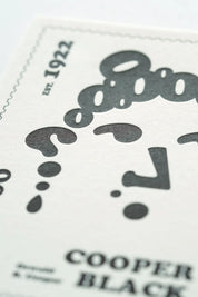 Cooper Black Letterpress Postcard – Typography Series