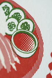 Chicken Rice Letterpress Postcard