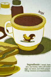 Kaya Toast Letterpress Postcard – Food Series