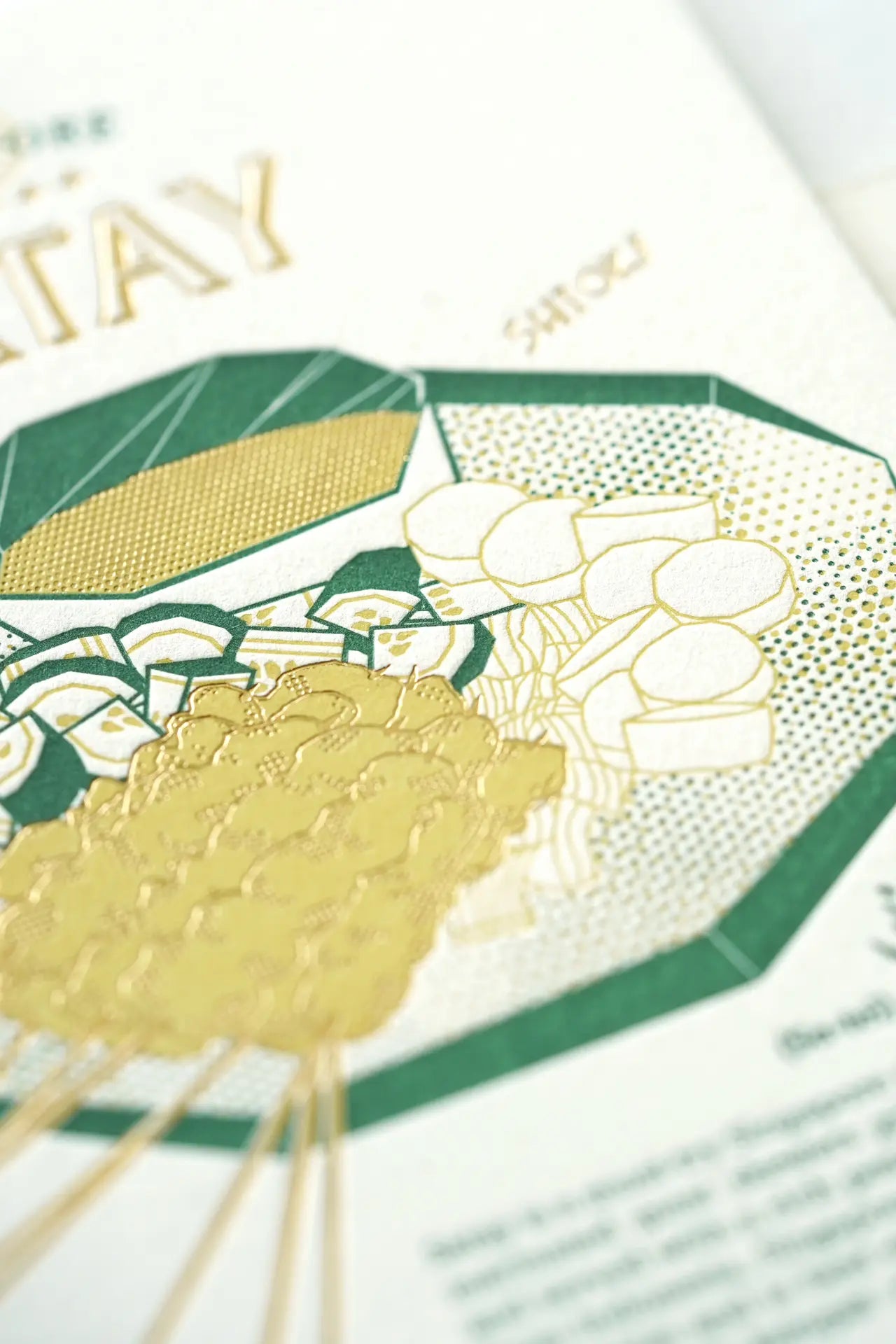 Singapore Satay Letterpress Postcard – Food Series