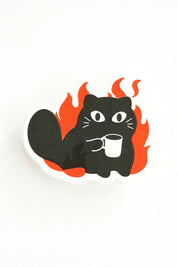 Hot Shot Cat – Letterpress Charm Magnetic Pin
