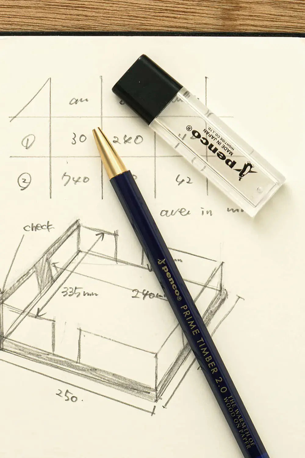 Penco Prime Timber Mechanical Pencil – Brass Edition