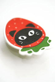 Strawpurry – Letterpress Charm Magnetic Pin