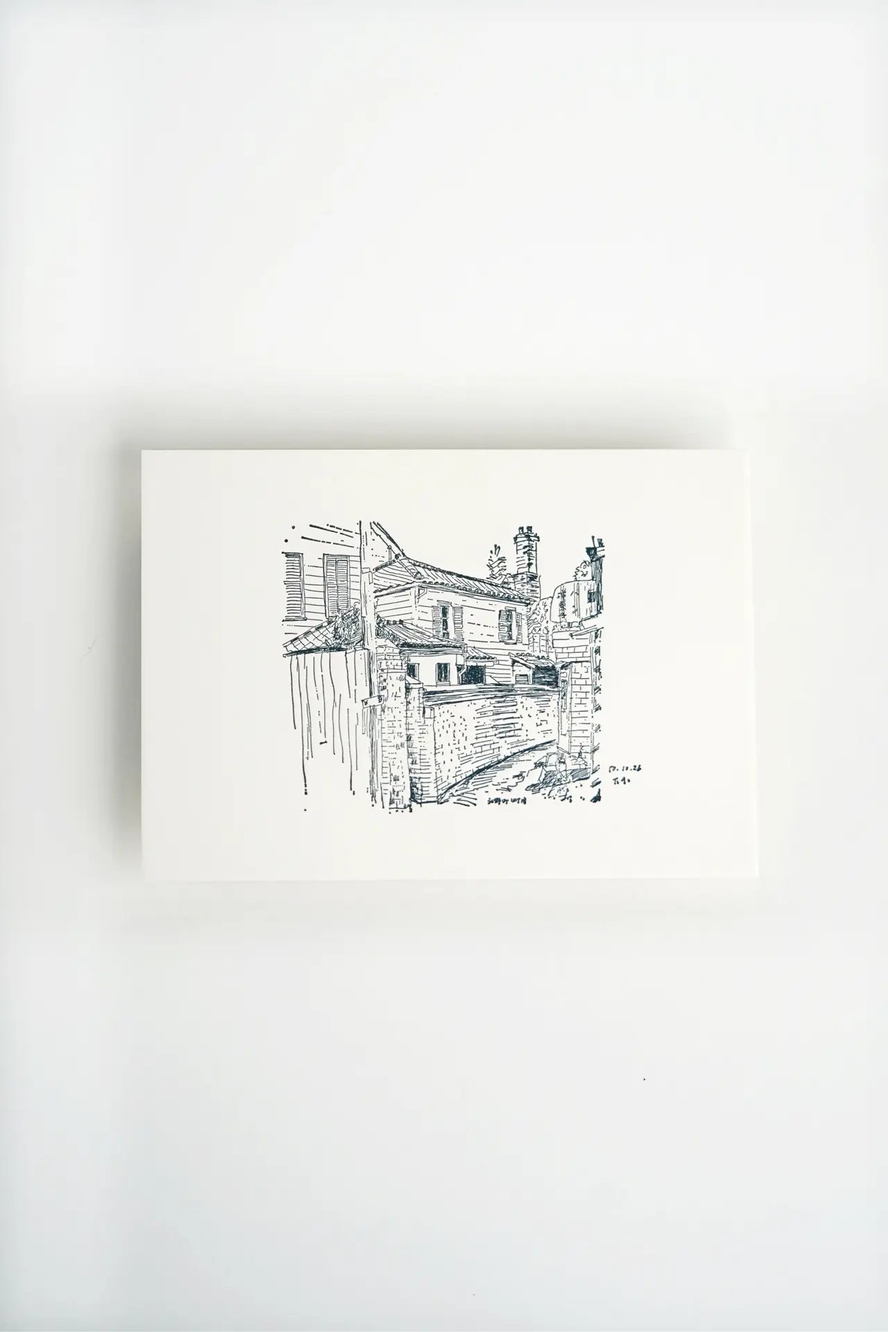 Streets of Kyoto - Vintage Letterpress Postcard