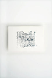 Streets of Kyoto - Vintage Letterpress Postcard