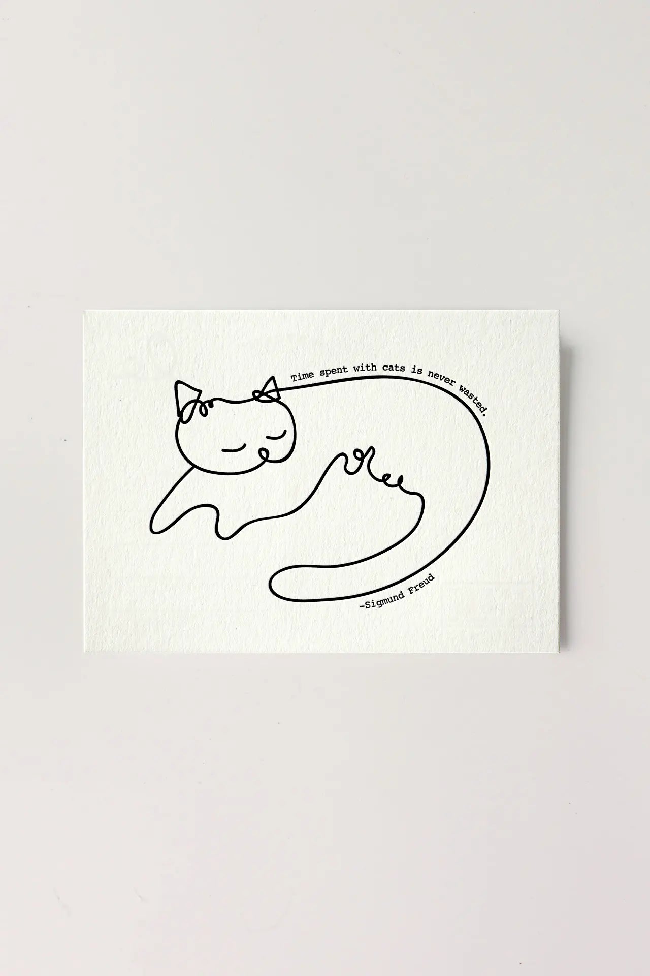 Time Spent With Cat - Letterpress Postcard