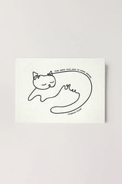 Time Spent With Cat - Letterpress Postcard