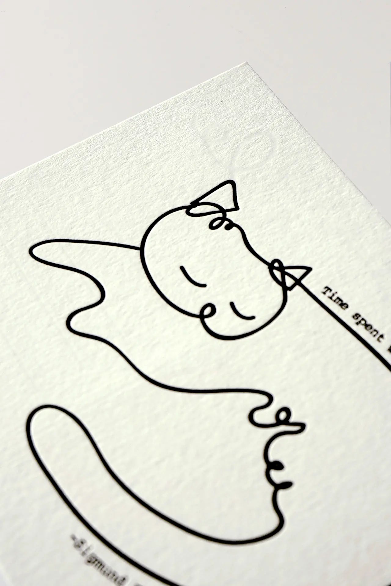 Time Spent With Cat - Letterpress Postcard