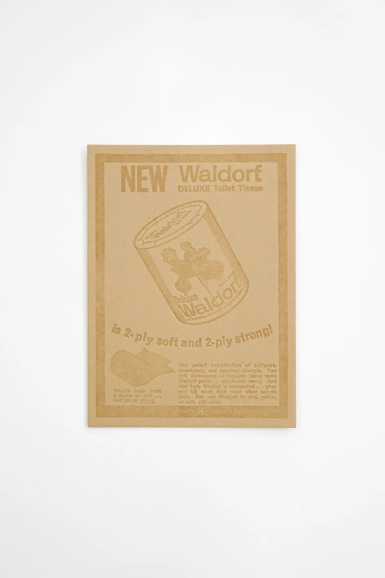 Waldorf Deluxe Toilet Tissue Vintage Letterpress Print