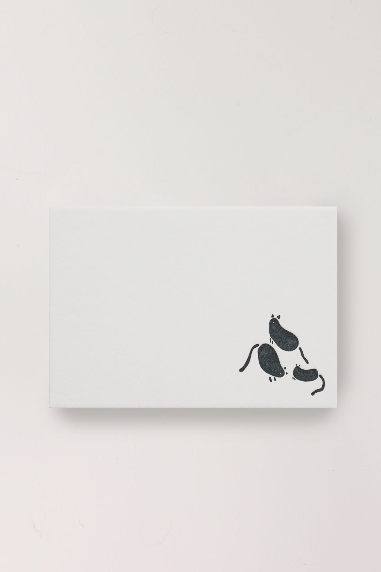Letterpress Mini Cards - 3 Black Kittens