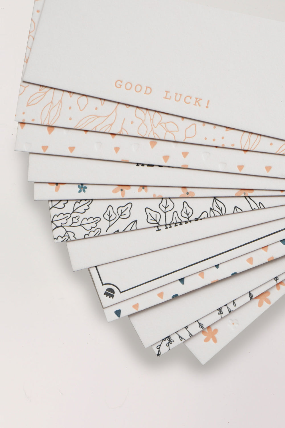 Letterpress Mini Cards - Peach