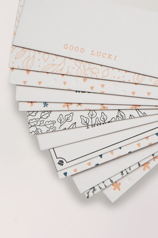 Letterpress Mini Cards - Peach