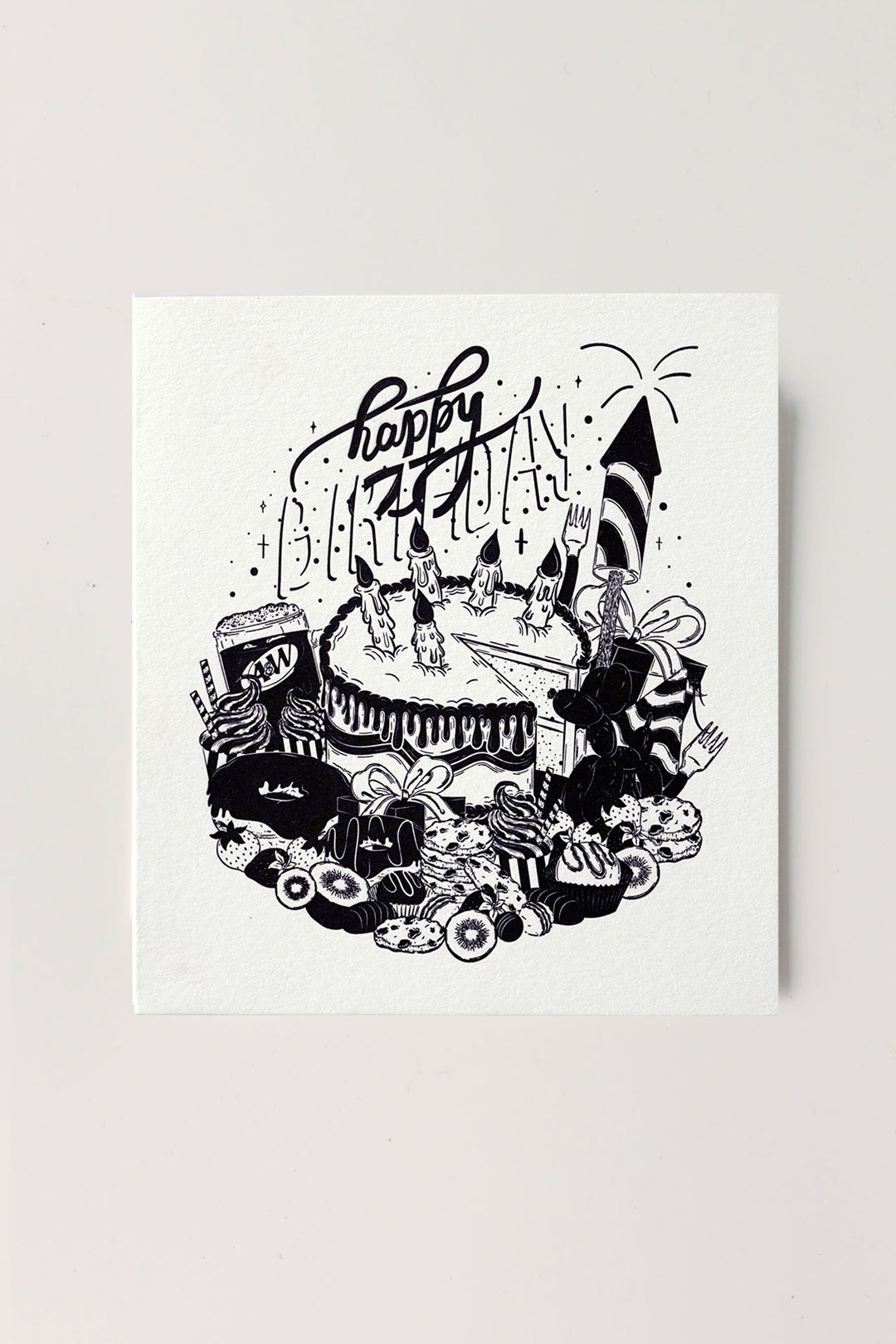 Happy Birthday Letterpressed Card - Pack of Three