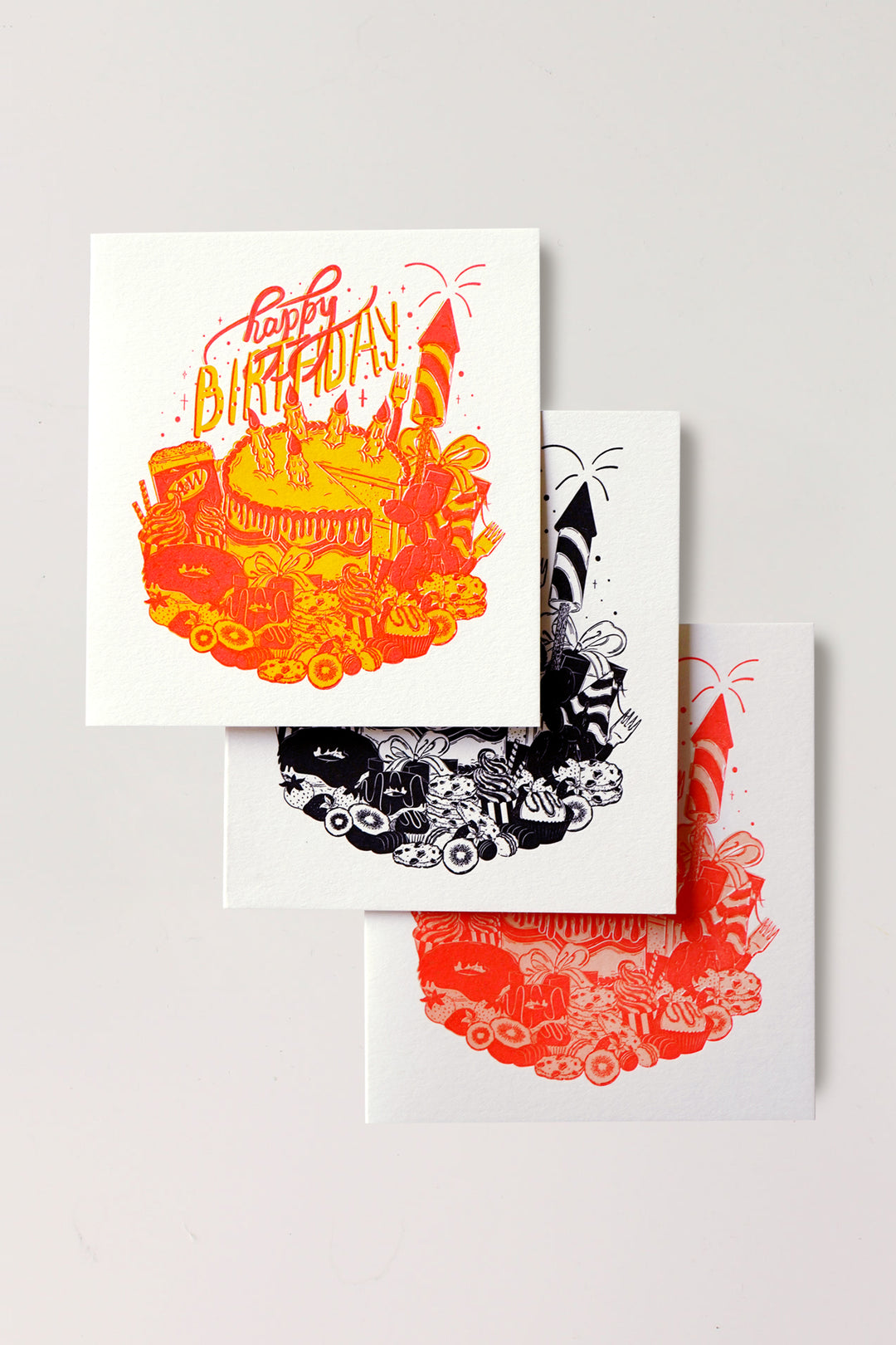 Happy Birthday Letterpressed Card - Black