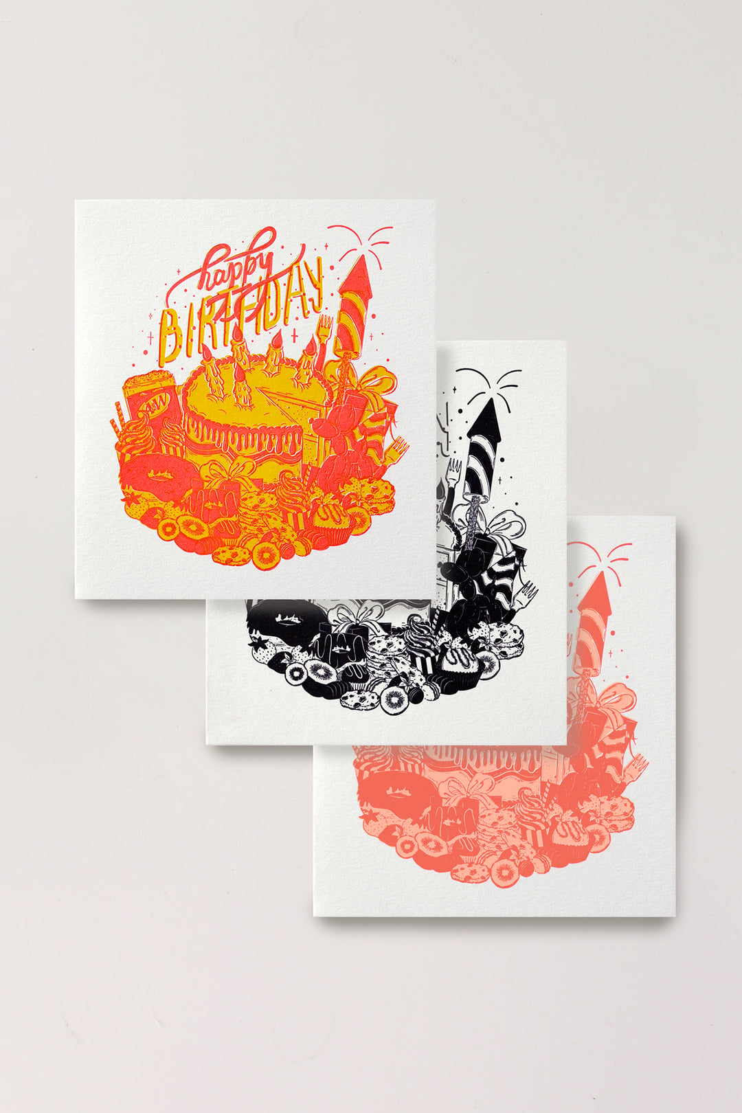 Happy Birthday Letterpressed Card - Yellow